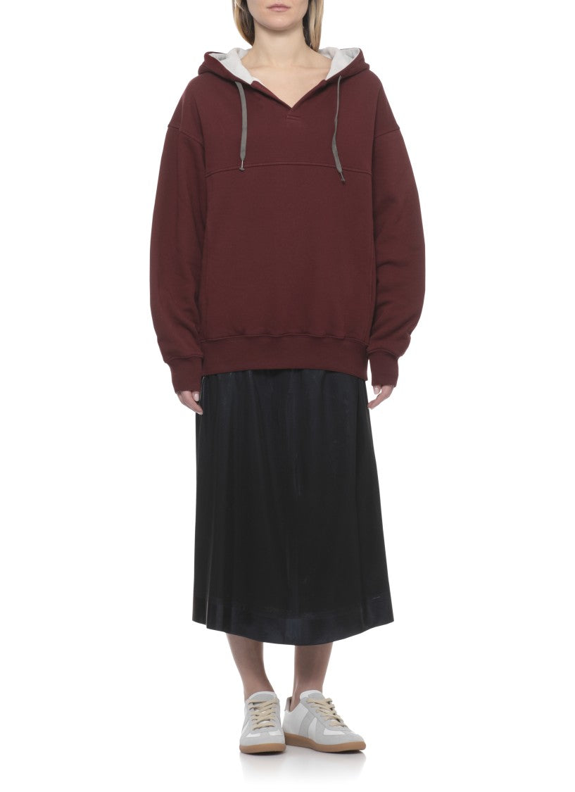 Maison Margiela Red Cotton Kangaroo Hoodie