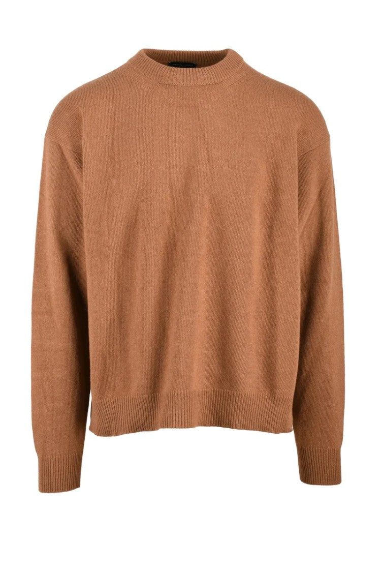 Roberto Collina Crew Neck Sweater Wool Cashmere - Brown