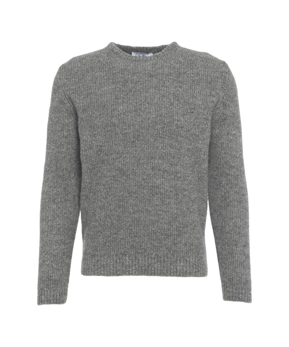 Gender Ribbed Grey Knit Sweater