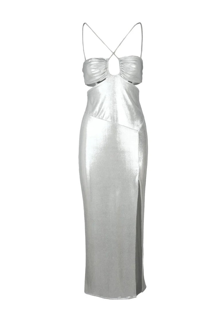 Patrizia Pepe Lurex Dress - Silver