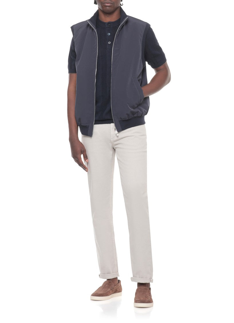 Brunello Cucinelli Blue Front Zip Padded Down Jacket