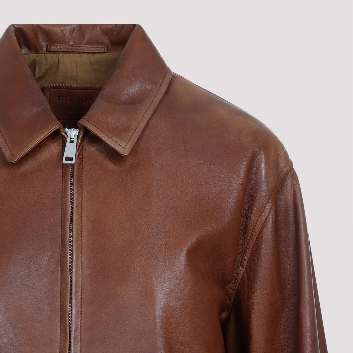 Prada Brown Lamb Leather Jacket