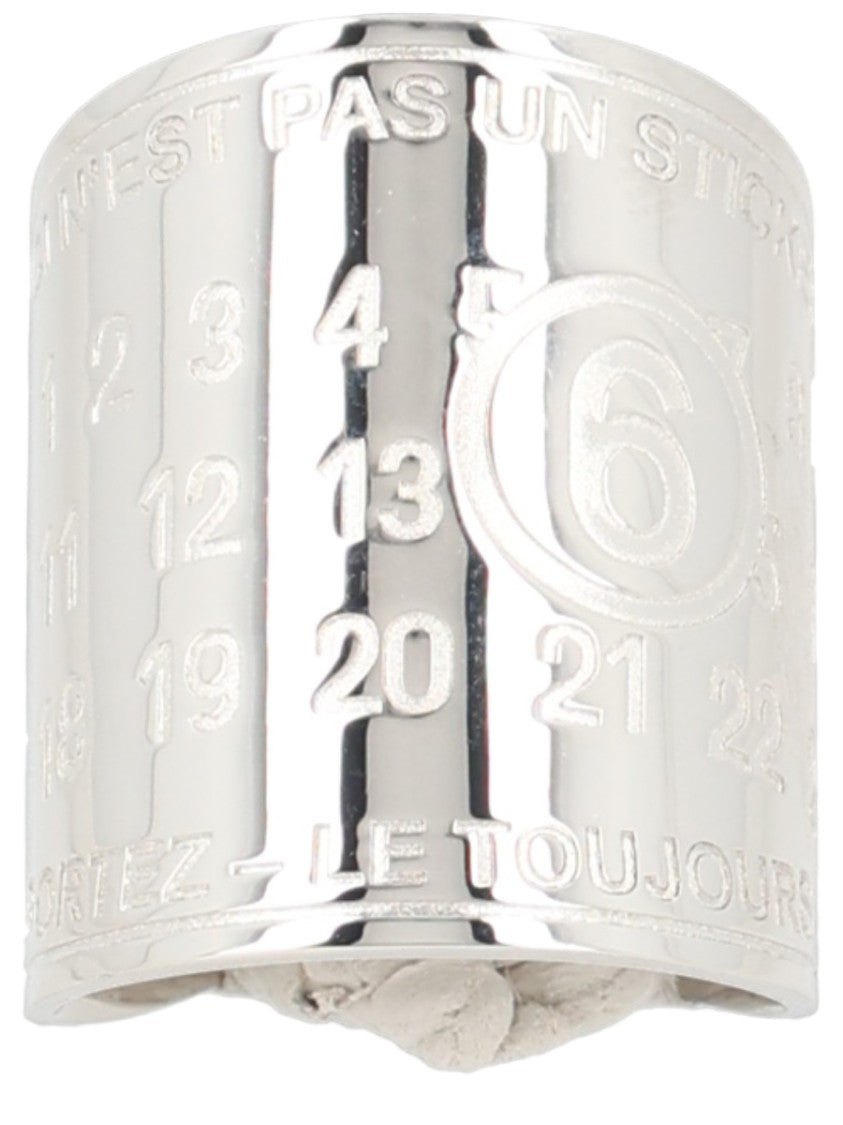 Mm6 By Maison Margiela Reflective Silver Brass Ring
