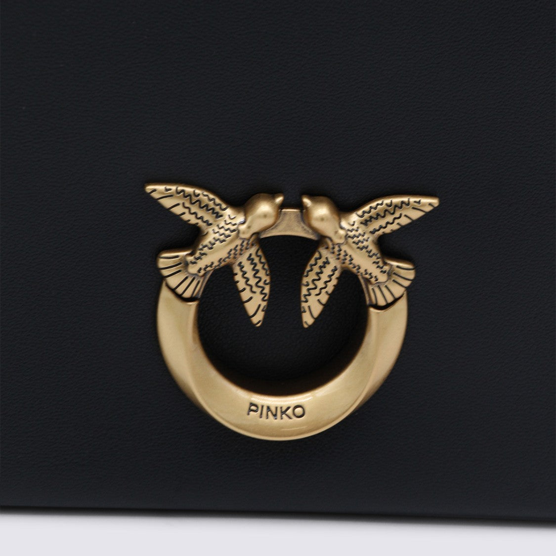 Pinko Rectangular Black Bag With Gold-Tone Clasp
