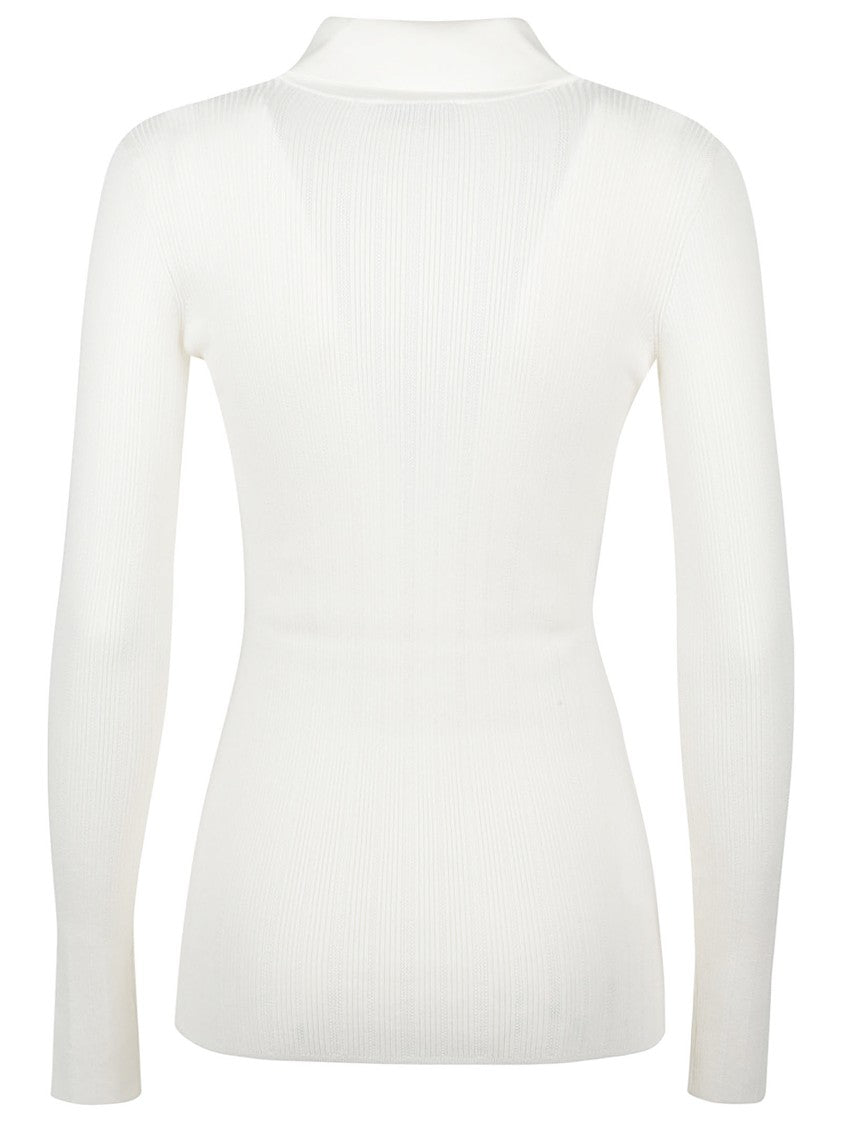 Elisabetta Franchi Tricot Lyocell-Blend Deep V Sweater
