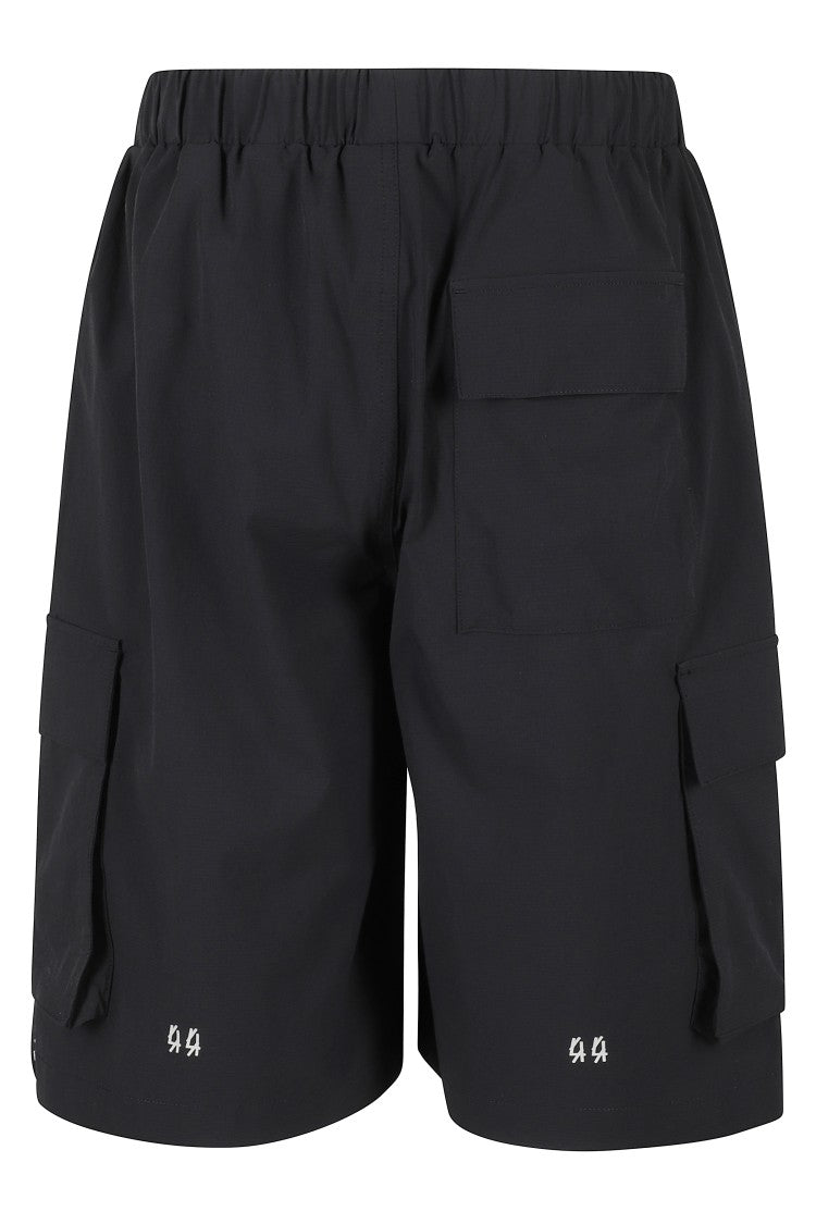 44 Label Group Relaxed Fit Black Bermuda Shorts