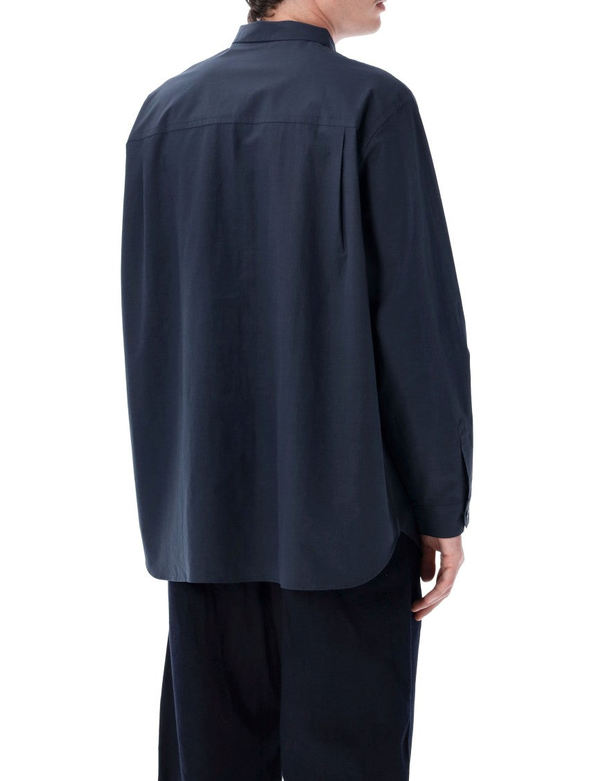 Still By Hand Pocket Band Collar Shirt