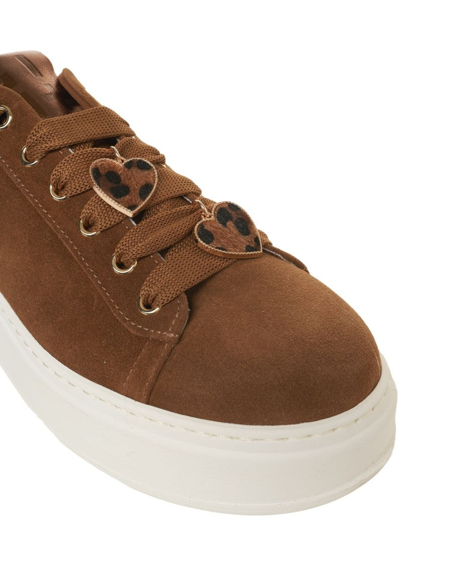 Gio+ Suede Platform Sneakers With Animal Print