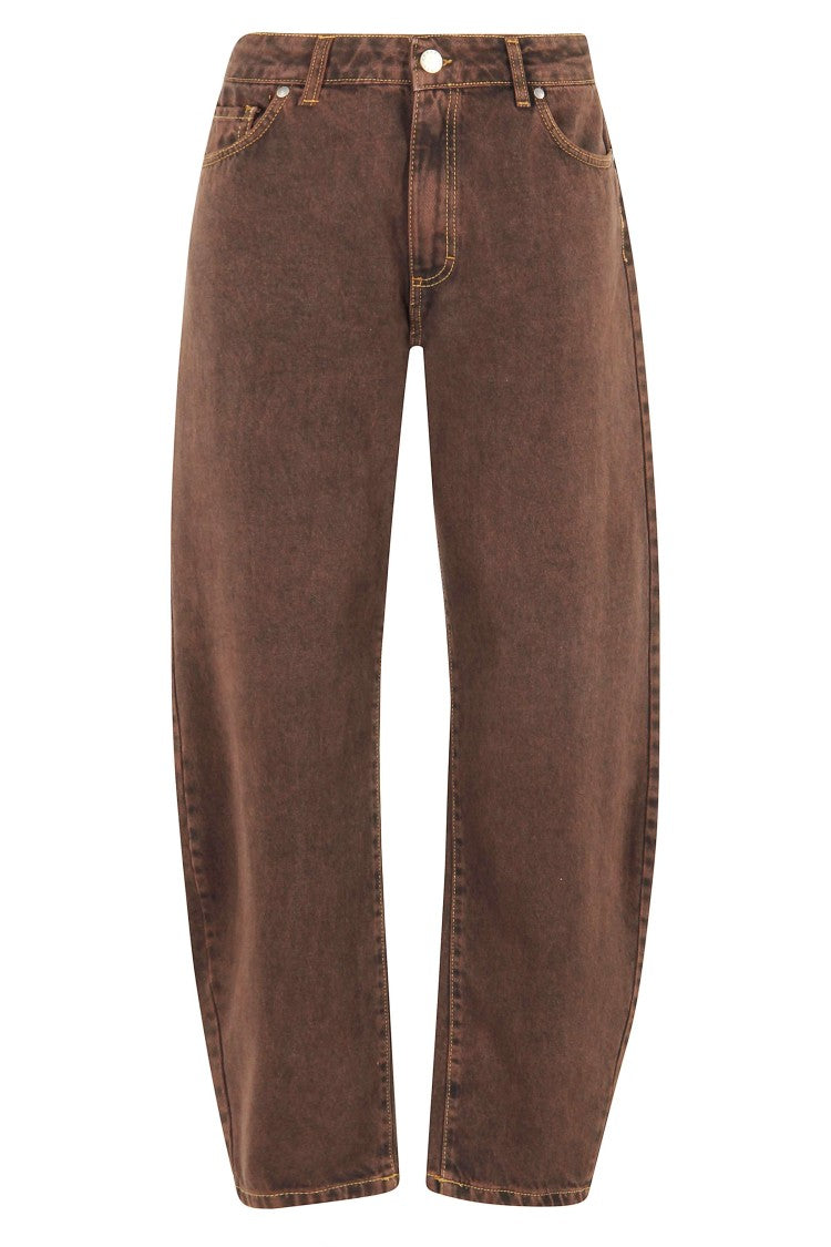 Federica Tosi Balloon Jeans With Contrast Stitching And Relaxed Fit