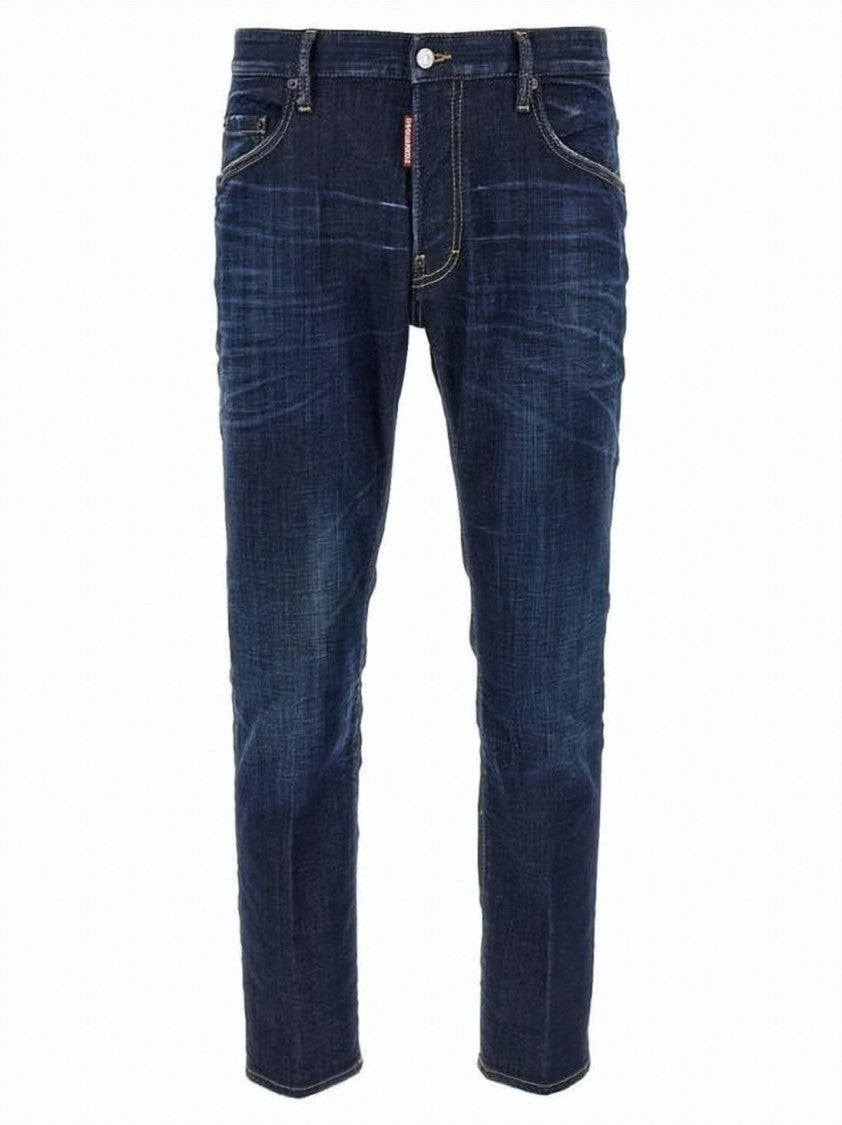Dsquared2 Five-Pocket Denim Pants With Subtle Fading And Whiskering
