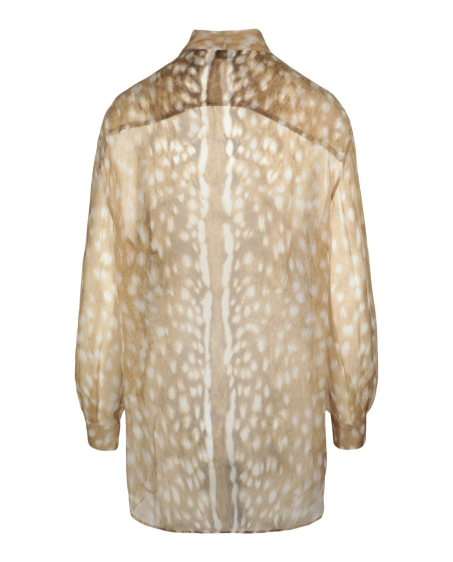 Burberry Tied Deer-Printed Silk Blouse