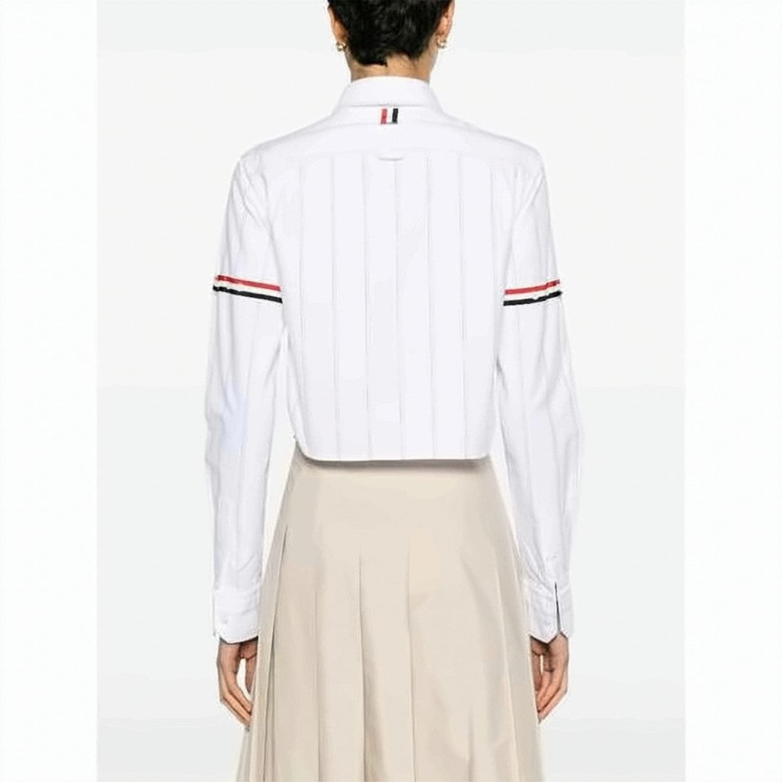 Thom Browne Cropped Cotton Shirt With Classic Collar