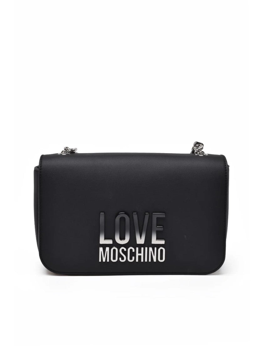 Love Moschino Black Rectangular Polyurethane Shoulder Bag