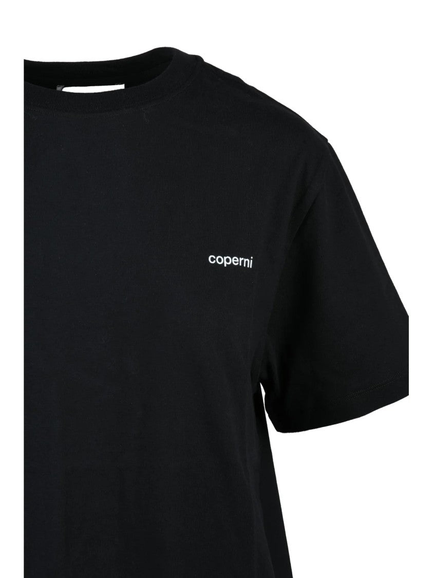 Coperni Black Logo Relaxed Fit Organic Cotton T-Shirt