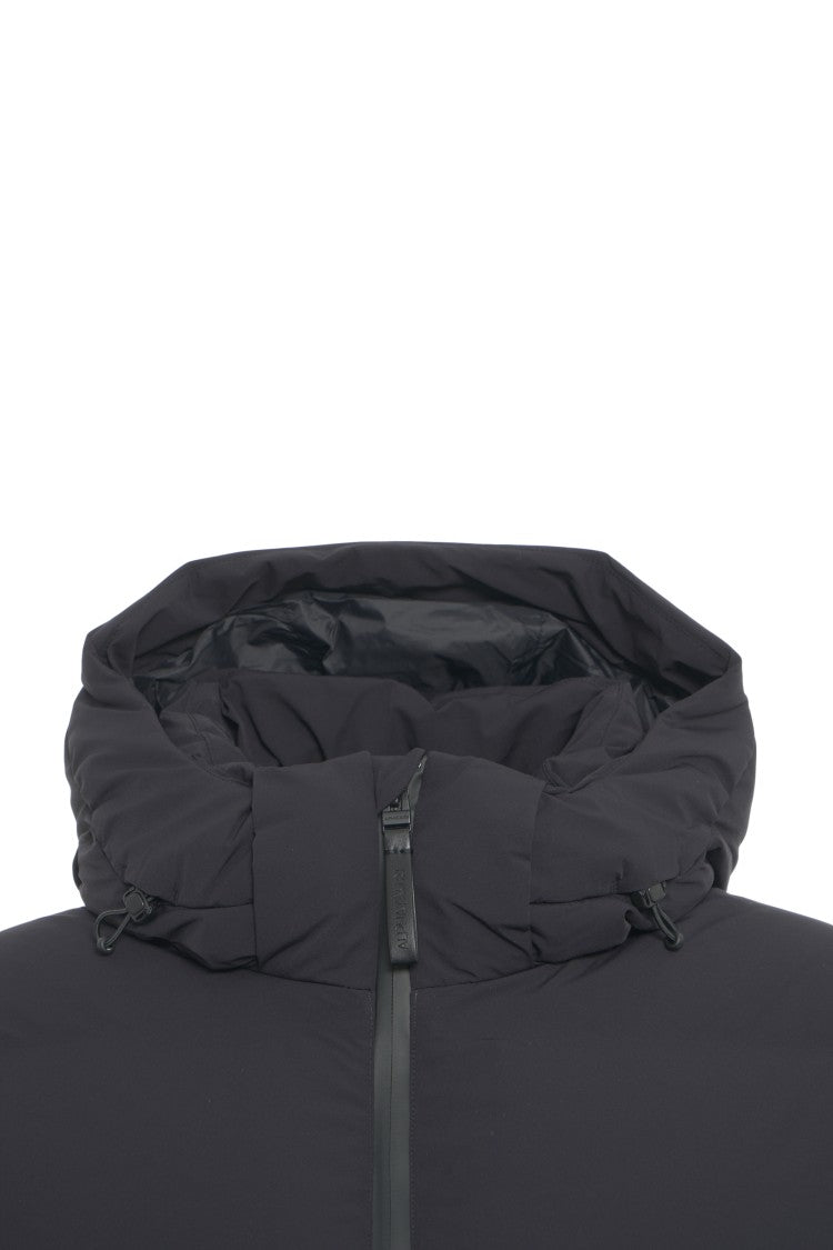 Alpha Tauri Quilted Down Jacket With Non-Removable Hood And Dual Zipper