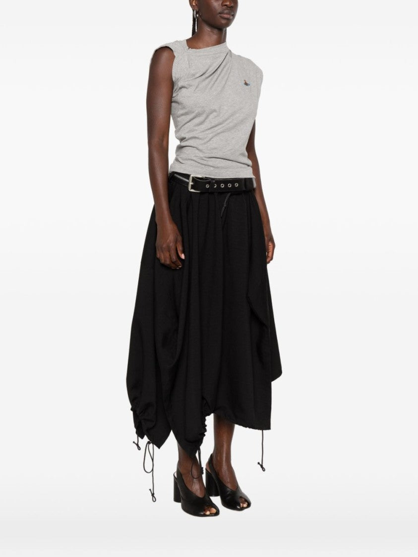 Vivienne Westwood Heather Grey Draped Cap Sleeve Top