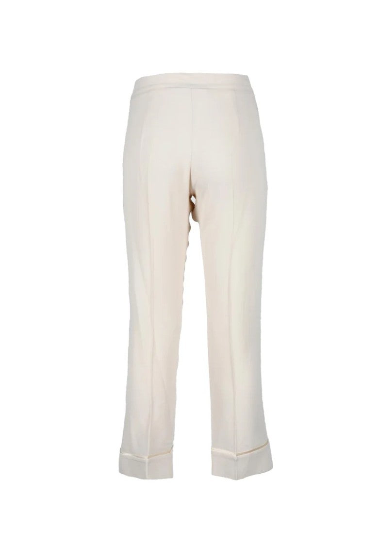 Semi Couture Silk Acetate Trousers - White