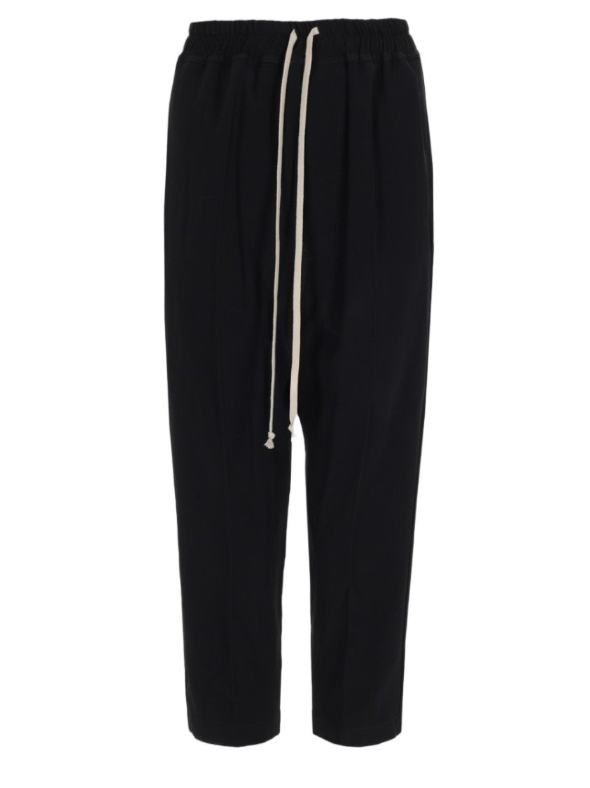 Rick Owens Cropped Trousers With Relaxed Fit And Adjustable Drawstring