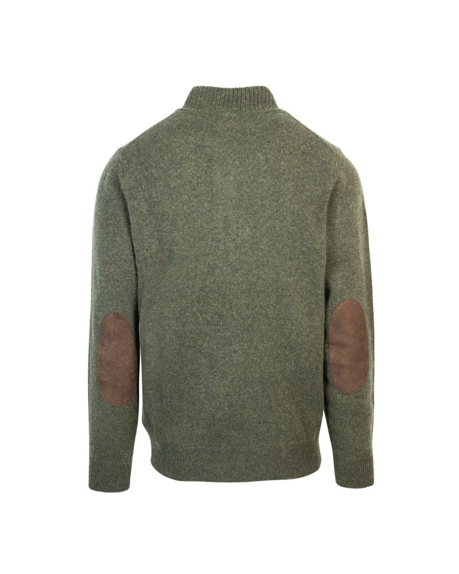 Barbour Green Essential Zip-Up Sweater