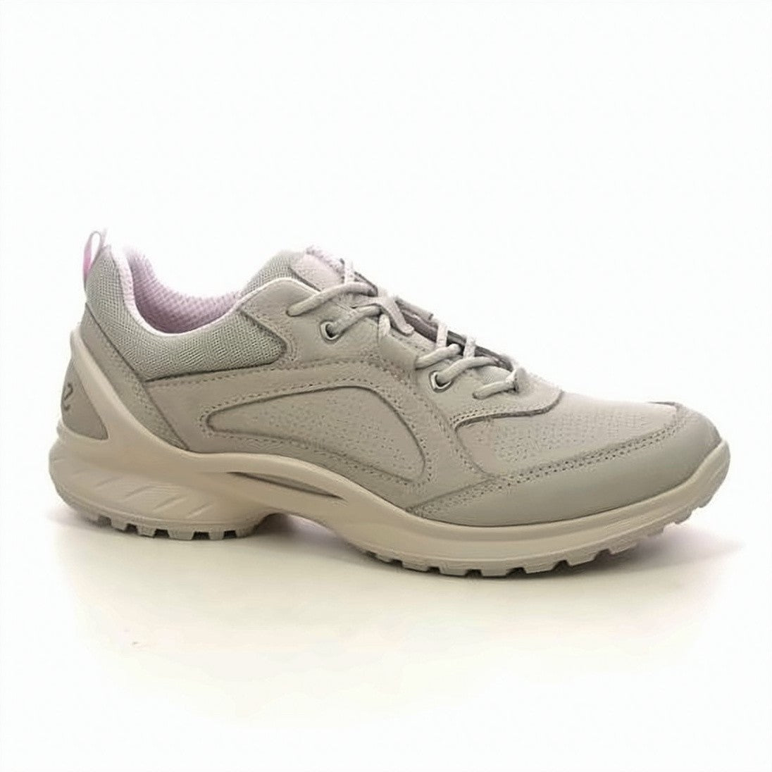 Ecco Perforated Leather And Fabric Sneakers With Rubber Sole