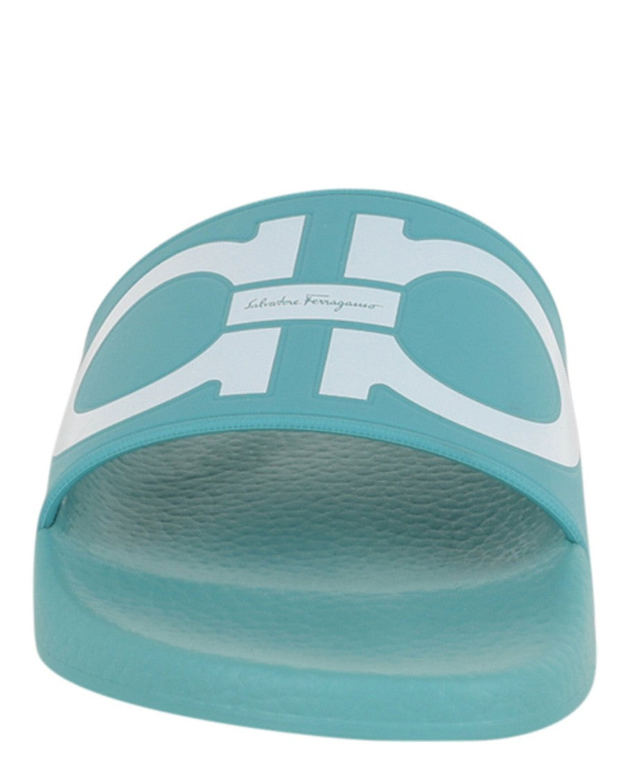 Ferragamo Groovy Dual Gancini Slides