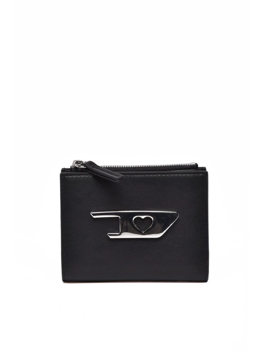 Diesel Black Leather Zip Wallet