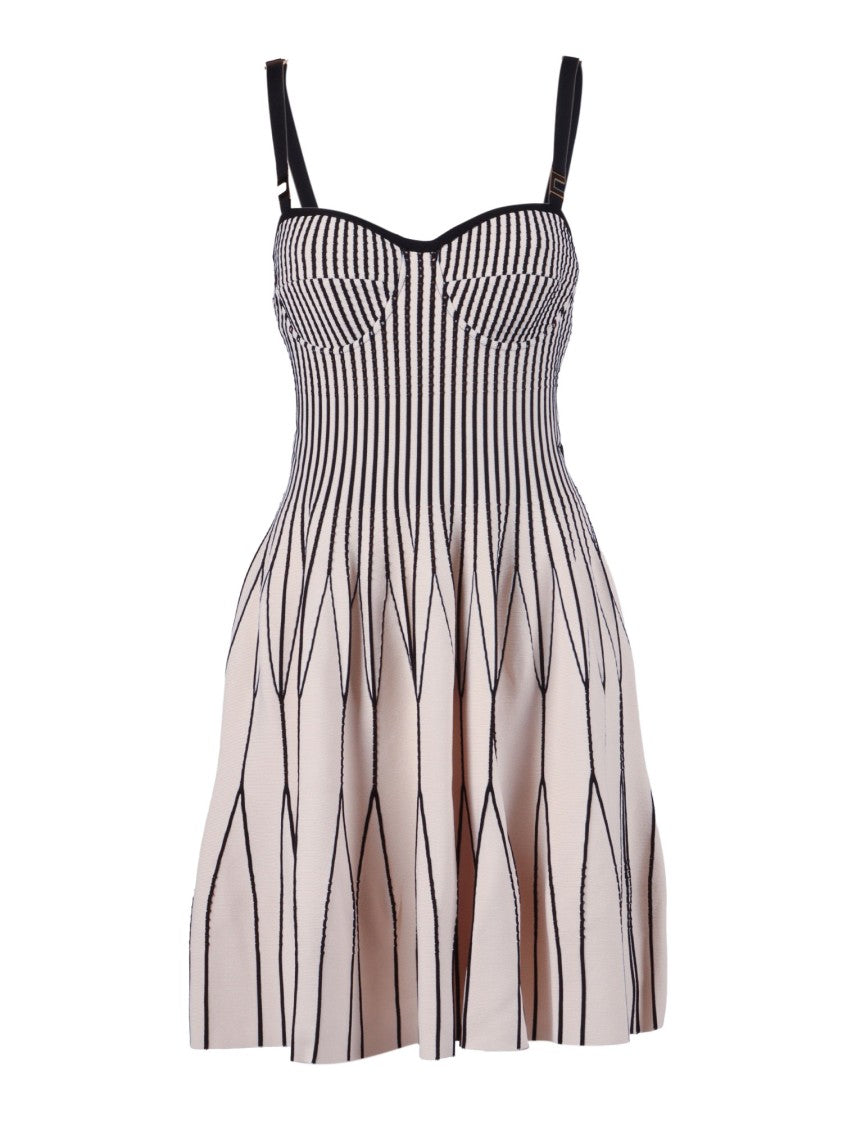 Elisabetta Franchi Structured Cups Geometric Mini Dress