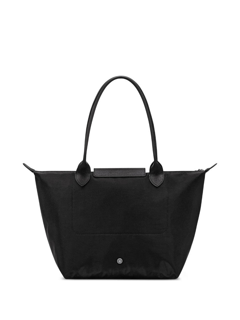 Longchamp Rectangular Black Tote Bag With Zip Closure