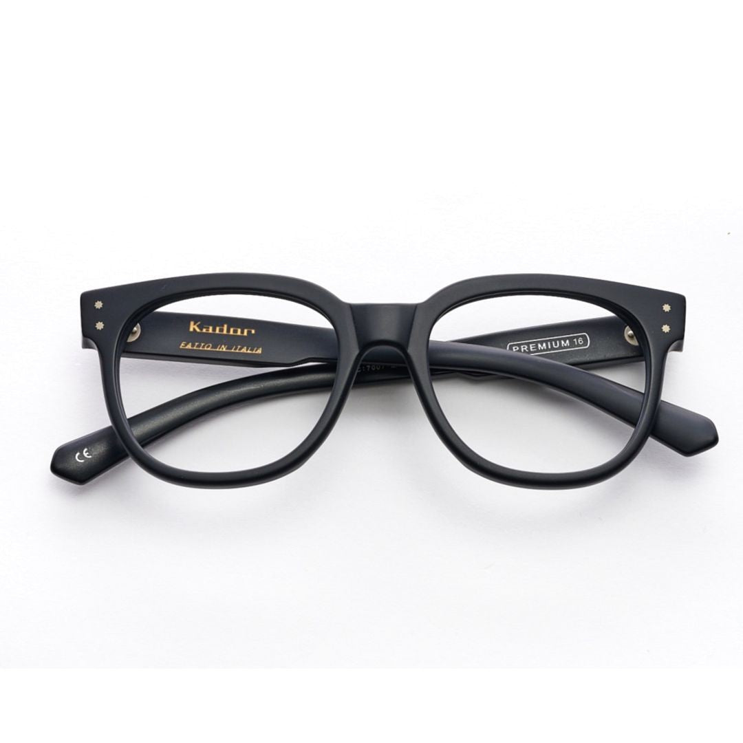 Kador Matte Black Premium 16 Rectangular Eyeglasses