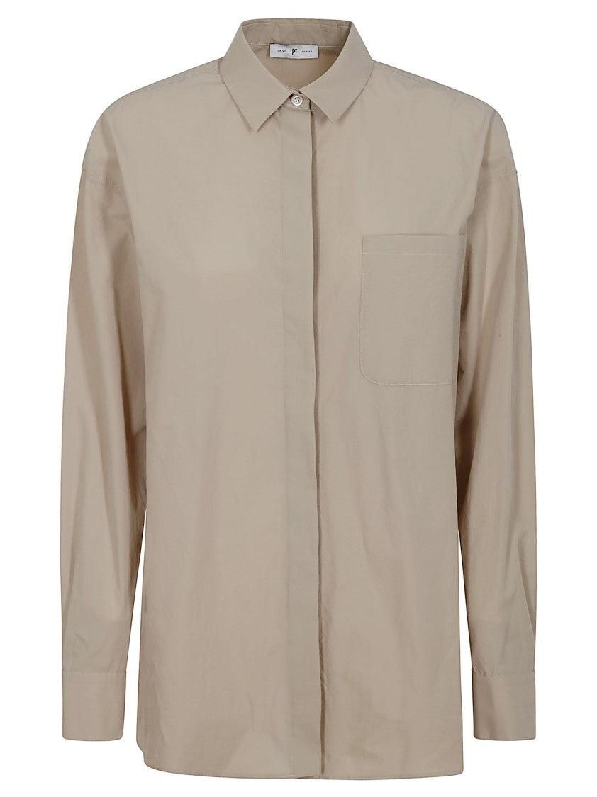 Pt Torino Classic Button-Down Shirt With Chest Pocket
