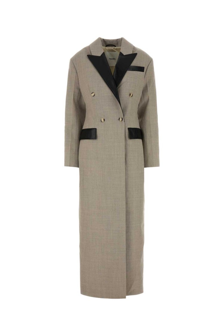 Nanushka Dove Grey Twill Ferris Coat