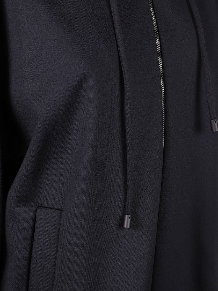 Max Mara Boxy Cropped Jacket With Hood And Wide Sleeves
