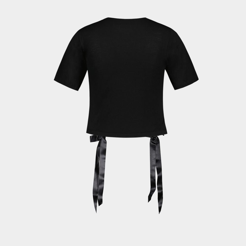 Simone Rocha Bow Tails T-Shirt - Cotton - Black