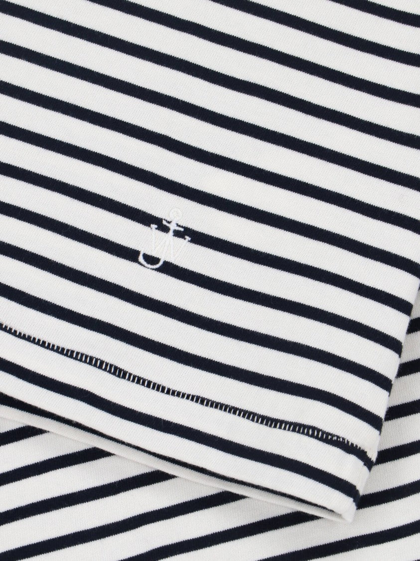 J. W. Anderson White Striped Knotted Sleeve Cotton T-Shirt