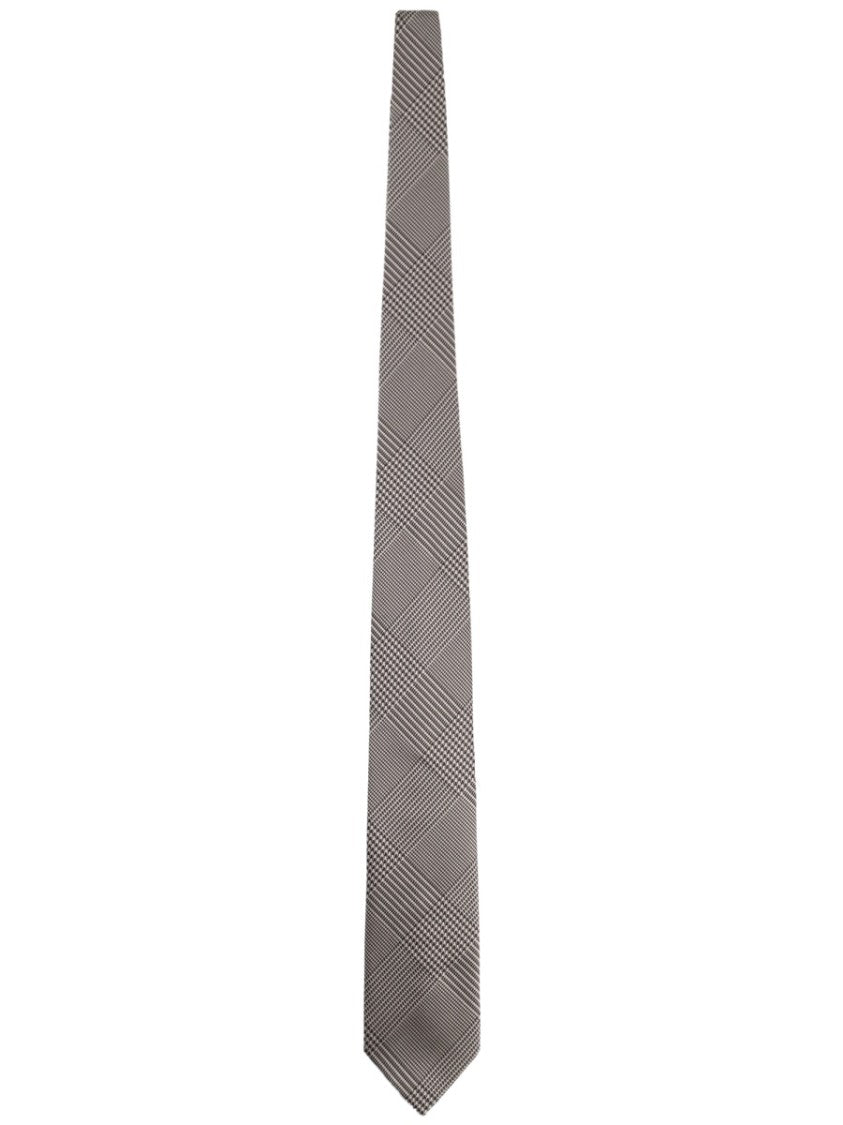 Tom Ford Printed Silk Checked Pointed Tip Tie