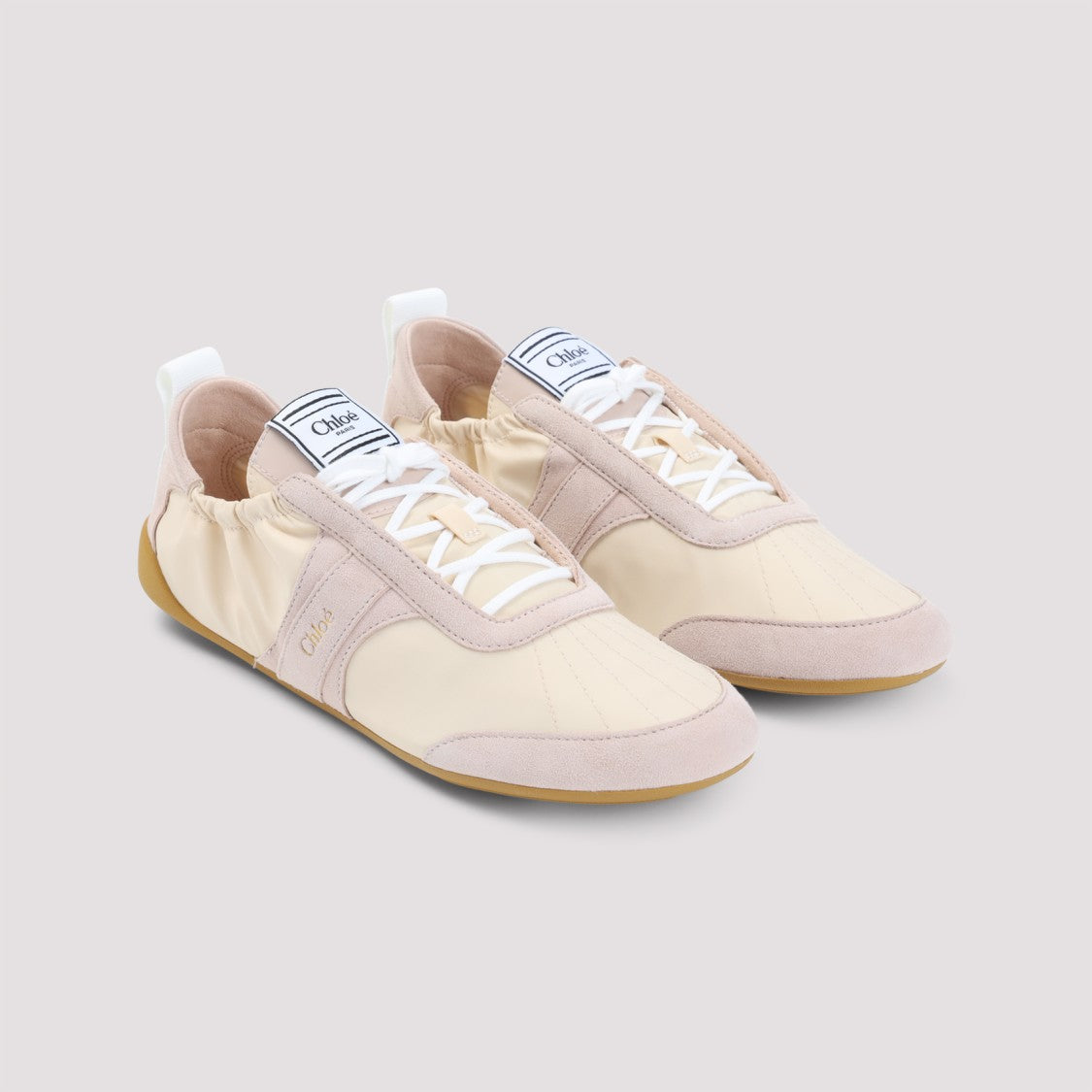 Chloé Low-Profile Sneakers With Suede Leather Overlays