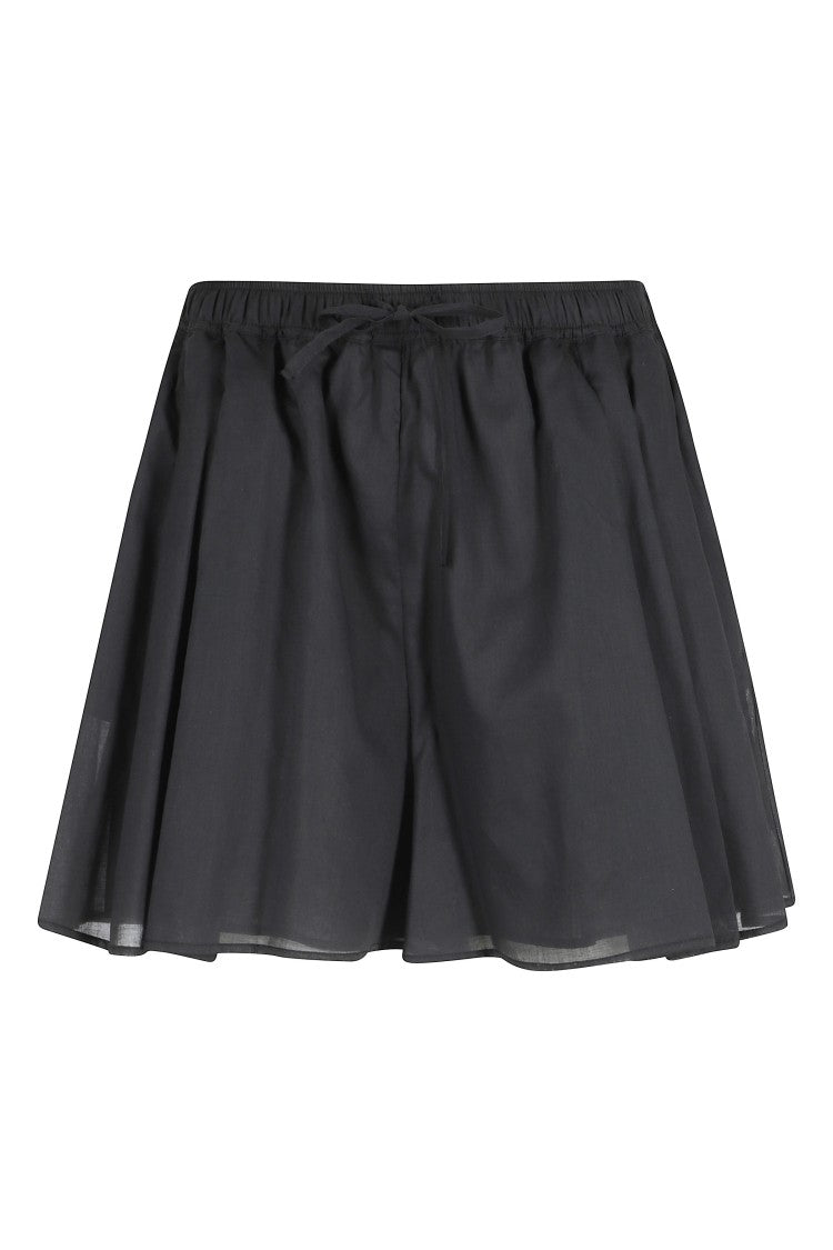 Federica Tosi Black Drawstring Elastic-Waistband Cotton Shorts