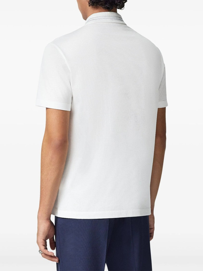 Versace Black Classic Short-Sleeve Double Stripe Polo