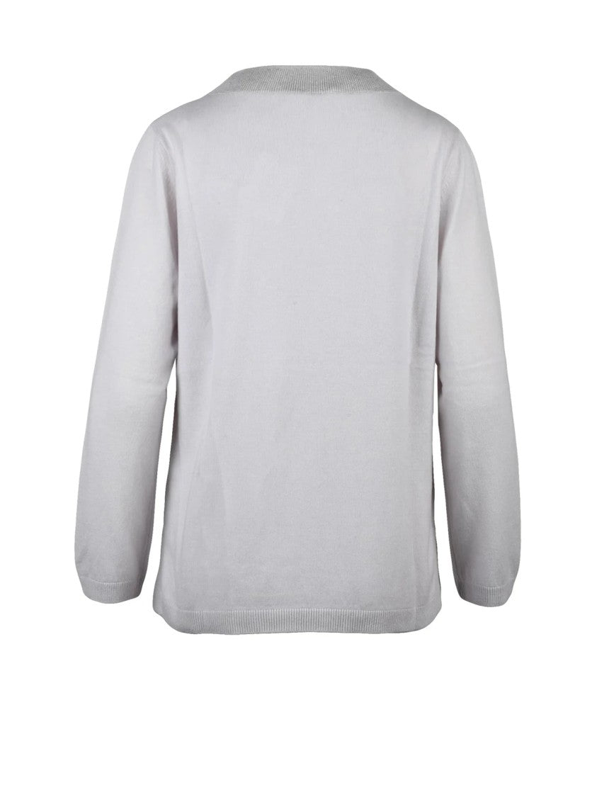Gran Sasso Cashmere Blend Crew Neck Pullover With Subtle Shimmer