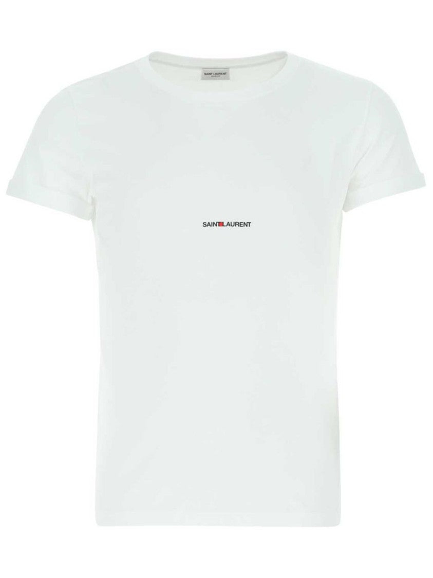 Saint Laurent White Organic Cotton Raw Hem T-Shirt