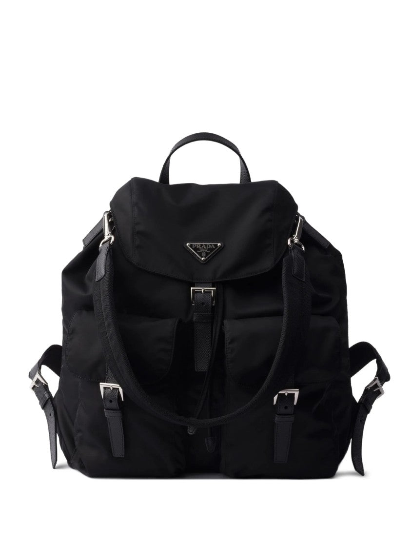 Prada Black Re-Nylon Backpack With Buckle Closure