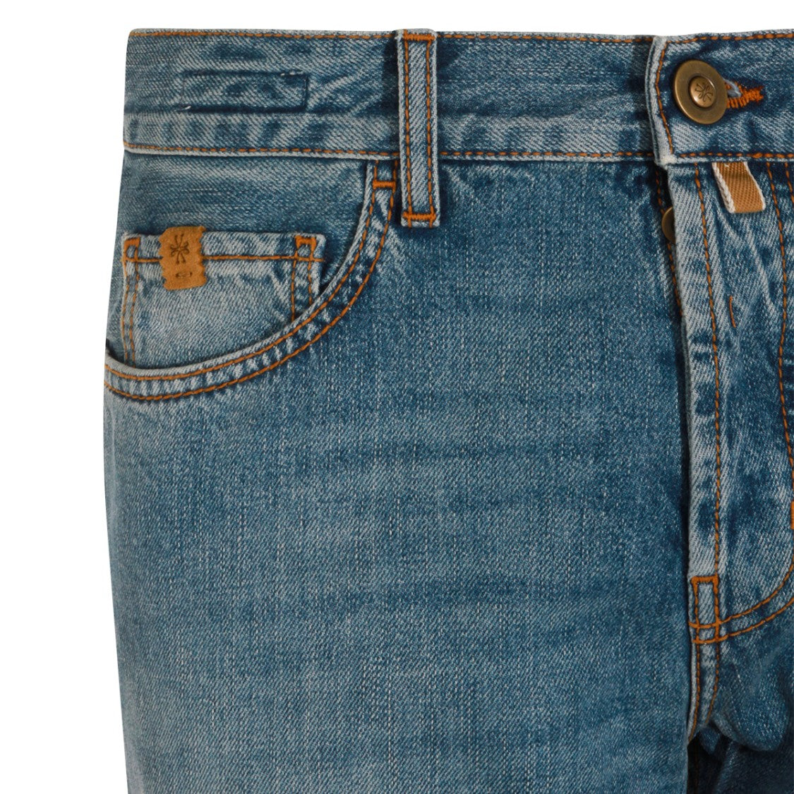 Jacob Cohen Medium Blue Straight-Leg Jeans With Classic Five-Pocket Design
