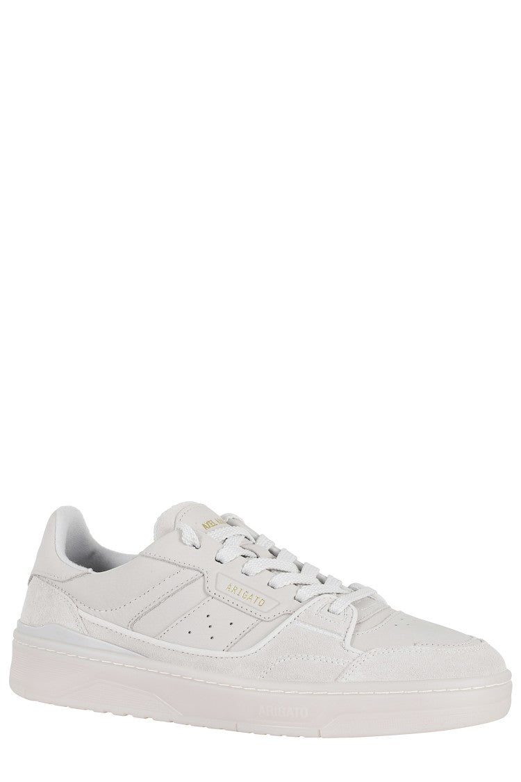 Axel Arigato Light Gray Clay Metallic Logo Nubuck Leather Sneakers