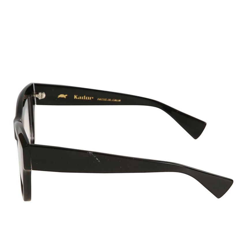 Kador Charm Bold Rectangular Frame Sunglasses In Glossy Black Finish