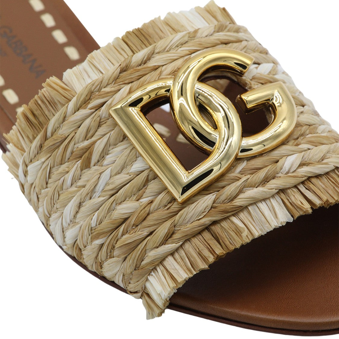 Dolce & Gabbana Woven Straw-Upper Flats