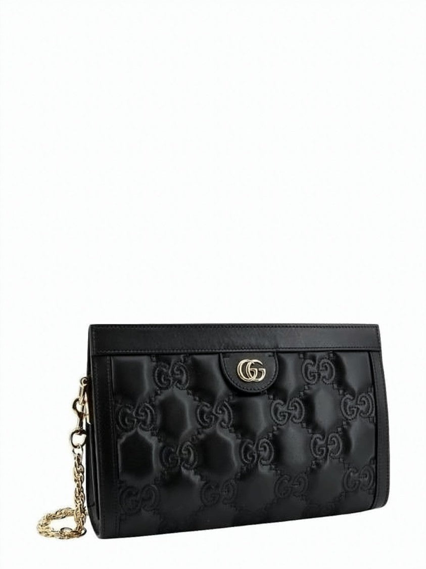 Gucci Rectangular Quilted Clutch With Gold-Tone Double G Emblem