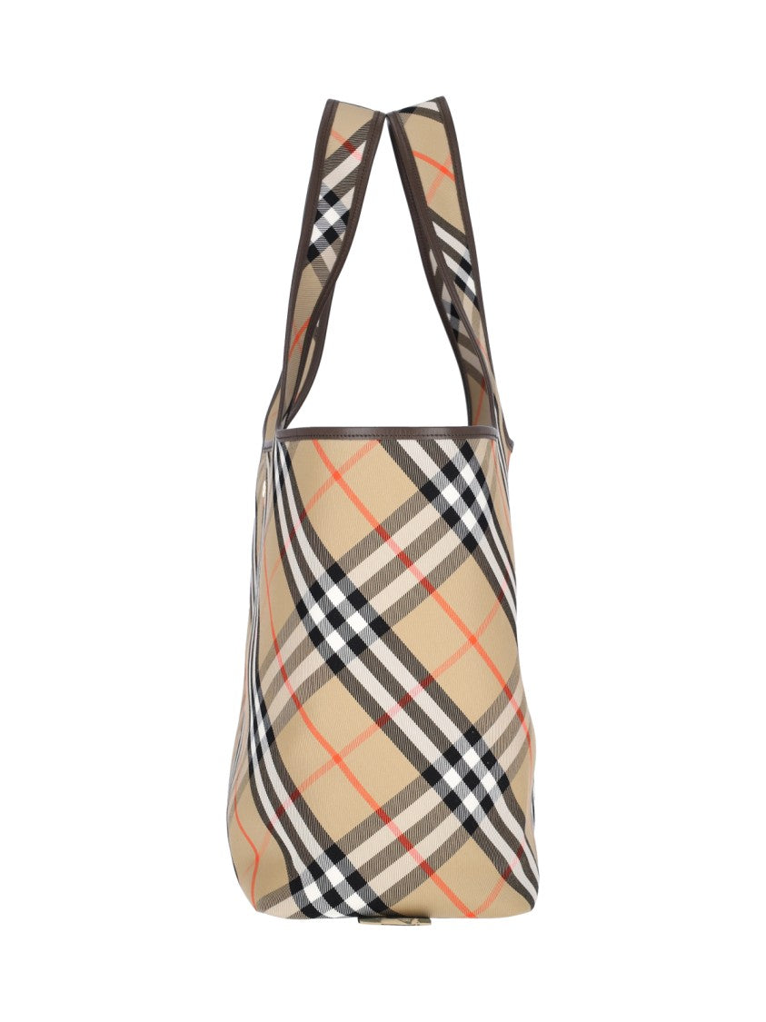 Burberry Check' Medium Tote – Beige