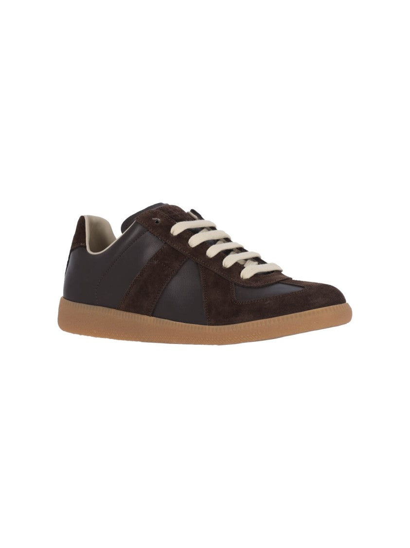 Maison Margiela Low-Top Sneakers With Smooth Leather And Suede Panels