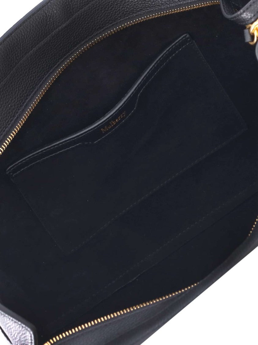 Mulberry Black Bayswater Hammered Leather Shoulder Bag