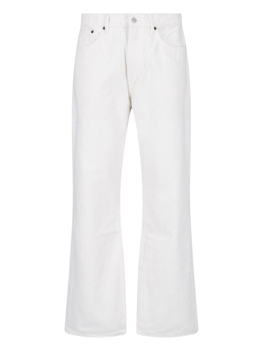 Jeanerica Straight Fit White Denim Jeans With Classic Five-Pocket Design